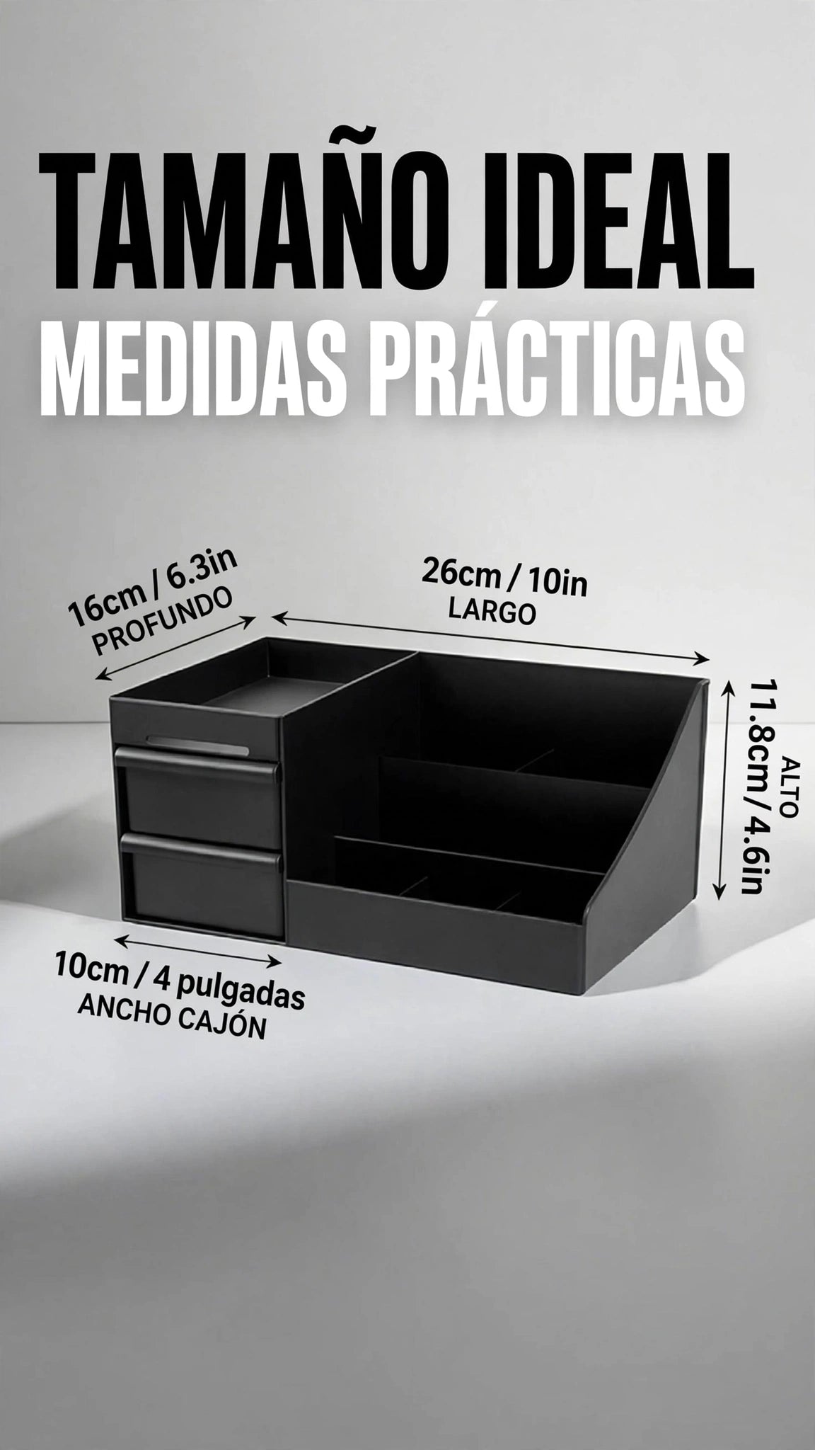 Organizador de colonias y perfumes para hombre con cajones.