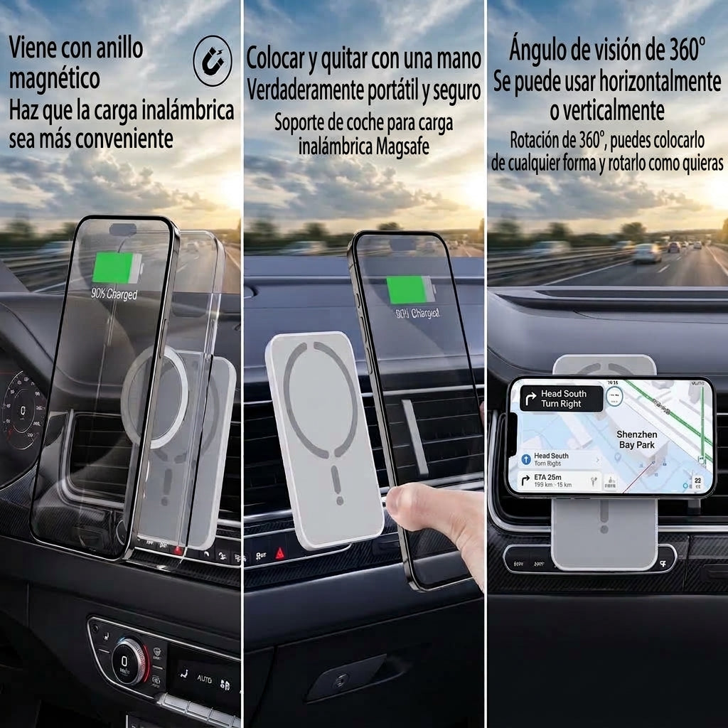 Soporte de cargador inalámbrico magnético MagSafe.