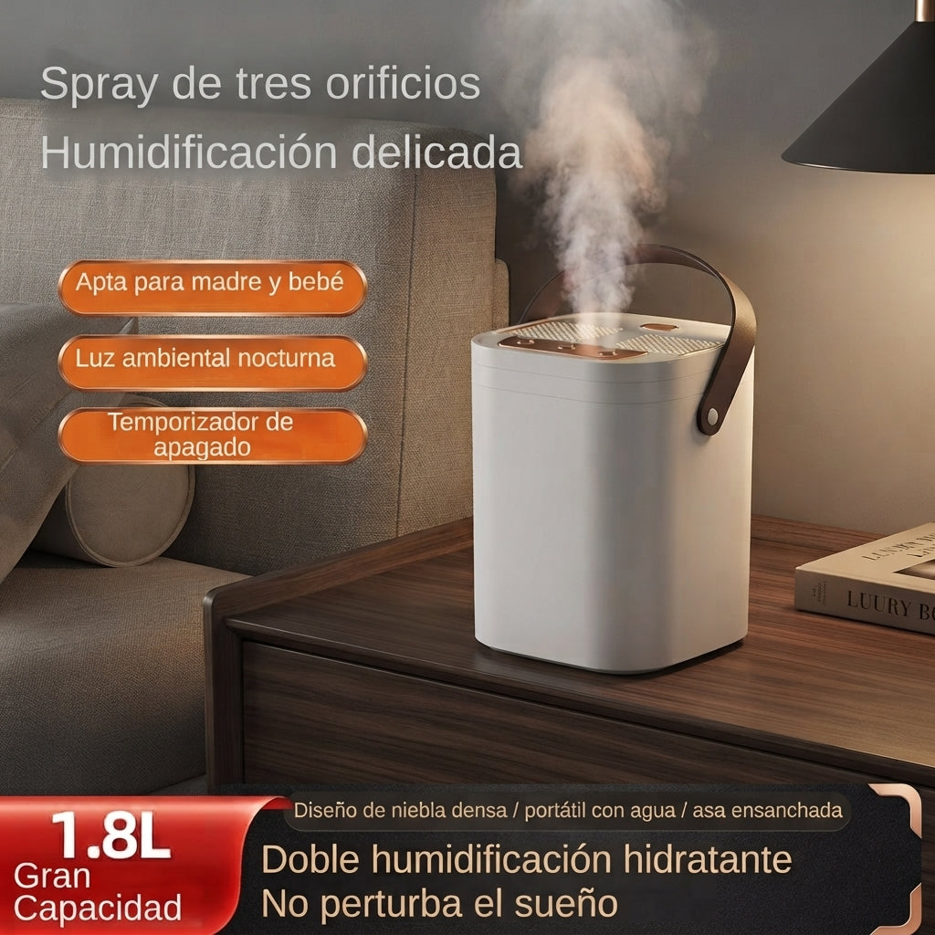 Humificador XL USB 1,8L Triple Salida de Niebla con Luz Nocturna