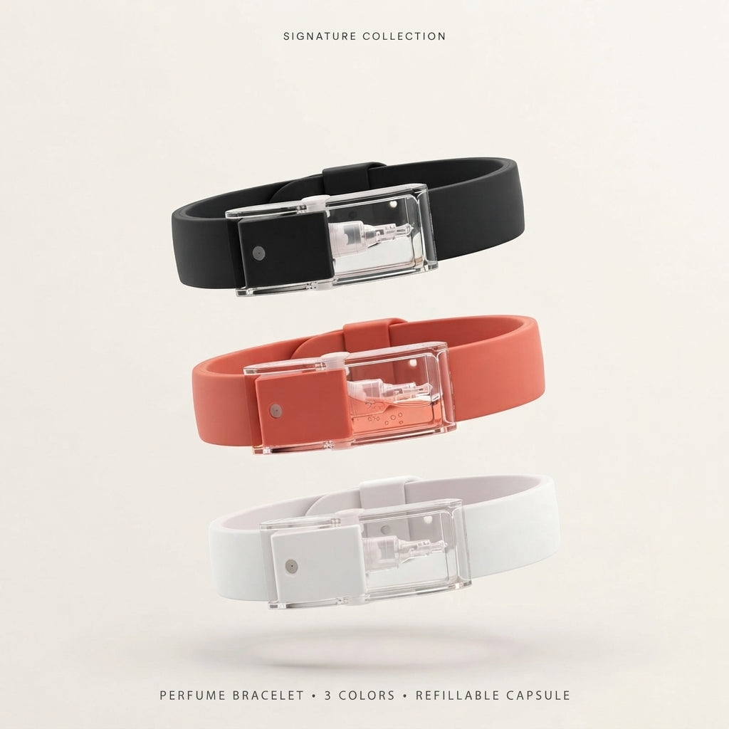 Pulsera difusora de perfume recargable y ajustable.