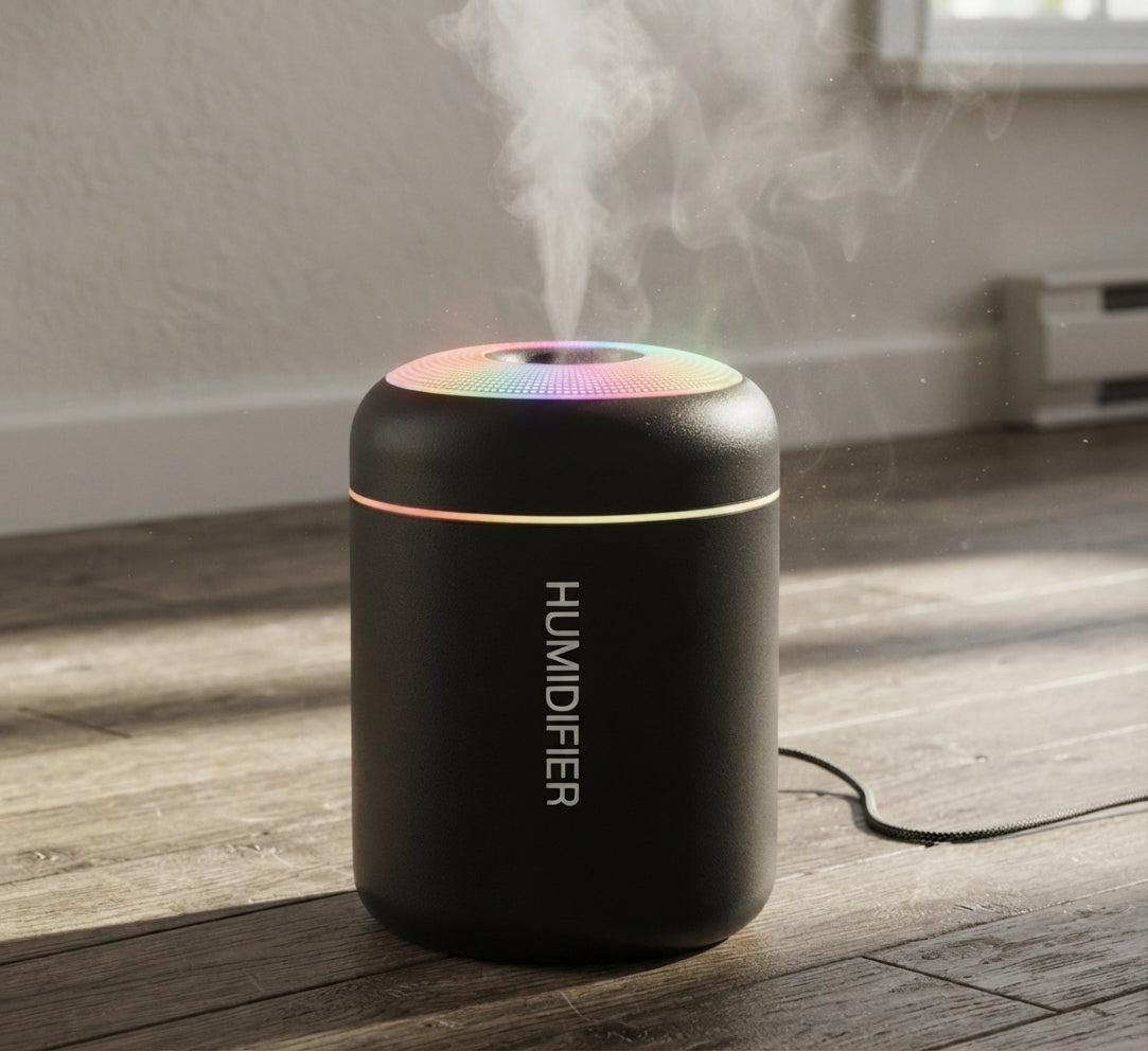 Humificador Mini USB 180ml con Aromaterapia y Apagado Automático