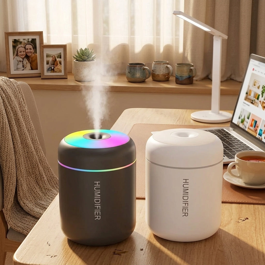 Humificador Mini USB 180ml con Aromaterapia y Apagado Automático