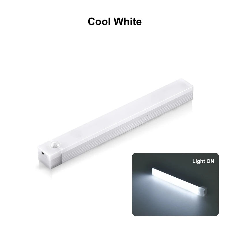 Barra de luz LED inalámbrica con sensor de movimiento, recargable y magnética.
