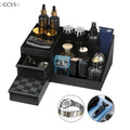 Organizador de colonias y perfumes para hombre con cajones.